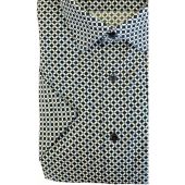 Olymp Mens Big Size Circle Print Comfort Fit Casual Short Sleeve Shirt
