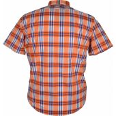 Dario Beltran Mens Big Size Big Check Cotton Button Down Collar Short Sleeve Shirt