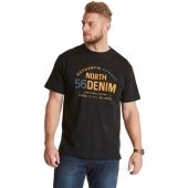 North 56 Denim Mens Big Size Logo Print Crew Neck Cotton T Shirt