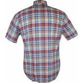 Kings Road Mens Big Size Check Casual Cotton Short Sleeve Shirt