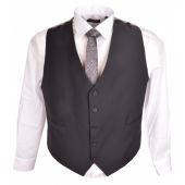 Big Size Hugo James Formal Black Waistcoat