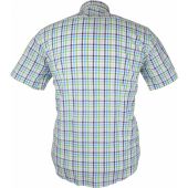 J T Ascott Mens Big Size Casual Check Button Down Collar Short Sleeve Shirt