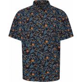 Ed Baxter Mens Big Size Flower Print Soft Touch Casual Short Sleeve Shirt