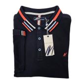 Mish Mash Mens Big Size Cotton Pique Polo With Pattern Contrast Collar And Cuff
