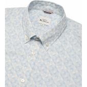 Ben Sherman Mens Big Size Optic Geo Print Button Down Collar Casual Short Sleeve Shirt