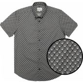 Ben Sherman Mens Big Size Block Geo Print Cotton Button Down Collar Short Sleeve Casual Shirt