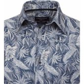 Casa Moda Mens Big Size Casual Fit Linen Short Sleeve Shirt With Breast Pocket
