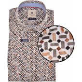 Hatico Mens Big Size Casual Grey Printed Button Down Short Sleeve Shirt