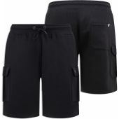D555 Mens Big Size Elasticated Waist Fleece Cargo Shorts