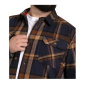 D555 Mens Big Size Brush Cotton Check Overshirt