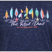 D555 Mens Big Size Fishing Hook Print Crew Neck  T Shirt