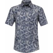 Casa Moda Mens Big Size Casual Fit Linen Short Sleeve Shirt With Breast Pocket