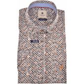 Hatico Mens Big Size Casual Grey Printed Button Down Short Sleeve Shirt