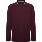 Greyhawk Mens Big Size Quarter Zip Neck Stretch Cotton Long Sleeve Polo