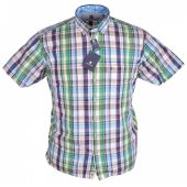 Hatico Seersucker Chequered Short Sleeve Shirt