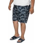 D555 Mens Big Size Leaf Print Swim Short