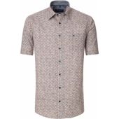 Casa Moda Mens Big Size Casual Mini Circle Pattern Short Sleeve Shirt