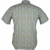 Kings Road Mens Big Size Leaf Print Cotton Casual Short Sleeve Shirt