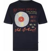 Kam Mens Big Size Retro Party Print Cotton Crew Neck T Shirt
