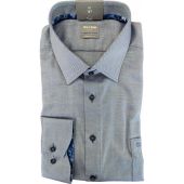 Olymp Mens Big Size Comfort Fit Egyptian Cotton Mini Diamond Pattern Long Sleeve Formal Shirt