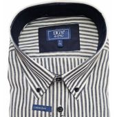 Douglas And Grahame Mens Big Size Cotton Bengal Stripe Button Down Collar Long Sleeve Casual Shirt