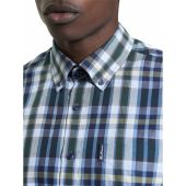 Ben Sherman Mens Big Size Irregular Check Button Down Collar Casual Short Sleeve Shirt