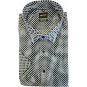 Olymp Mens Big Size Circle Print Comfort Fit Casual Short Sleeve Shirt
