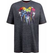 D555 Mens Big Size Coloured Skull Print Crew Neck T Shirt