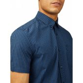 Ben Sherman Mens Big Size Gingham Check Short Sleeve Shirt