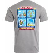 Mens Big Size Weird Fish Extreme Sports Organic Cotton Artist T-Shirt Frost Grey
