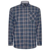Kam Mens Big Size Flannel Check Button Down Collar Casual Long Sleeve Shirt