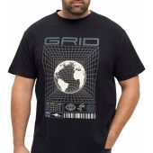 North Latitude Mens Big Size Grid Print Crew Neck T Shirt