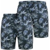 D555 Mens Big Size Leaf Print Swim Short