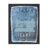 Mens Big Size Replika Jeans printed Vintage sewing machine Fashion T-shirt