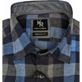 Kings Road Mens Big Size Brushed Cotton Check Casual Long Sleeve Shirt