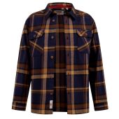 D555 Mens Big Size Brush Cotton Check Overshirt