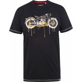 Duke Mens Big Size - Rochester - Classic Motor Bike Print Cotton Crew Neck T Shirt