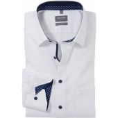 Olymp Mens Big Size Comfort Fit Cotton Micro Basket Weave Pattern Non Iron Formal Long Sleeve Shirt With Breast Pocket