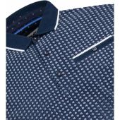 D555 Mens Big Size Contrast Collar Pattern Polo
