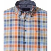 Casa Moda Mens Big Size Casual Multi Colour Check Button Down Short Sleeve Shirt