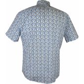 Kings Road Mens Big Size Geometric Print Casual Short Sleeve Shirt