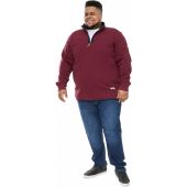 D555 Mens Big Size Quarter Neck Pique Fleece Sweatshirt