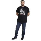 D555 Mens Big Size Guitarist Biker Print Crew Neck T Shirt