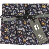 Kings Road Mens Big Size Cotton Motorbike Print Casual Long Sleeve Shirt