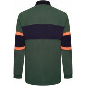 Greyhawk Mens Big Size Contrast Panel Cotton Long Sleeve Rugby Top