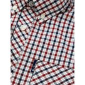 Ben Sherman Mens Big Size Two Tone House Check Button Down Collar Cotton Casual Short Sleeve Shirt
