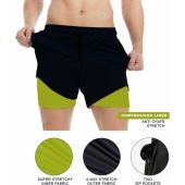 D555 Mens Big Size Stretch Swim Shorts With Compression Lining