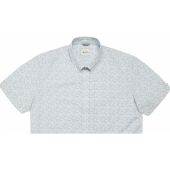 Ben Sherman Mens Big Size Optic Geo Print Button Down Collar Casual Short Sleeve Shirt