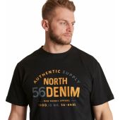 North 56 Denim Mens Big Size Logo Print Crew Neck Cotton T Shirt