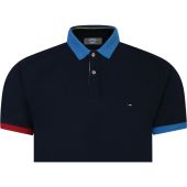 Peter Gribby Mens Big Size Cotton Pique Polo With Contrast Collar And Cuff